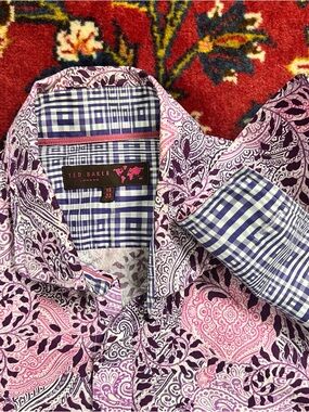 Ted Baker Purple Paisley Dress Shirt - French Cuffs!